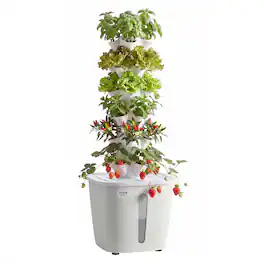 VEVOR - Hydroponic Tower, 30 Pods 6 Tiers Hydroponics Growing System Kit with App Control, Vertical Home Garden with 20L Water - White