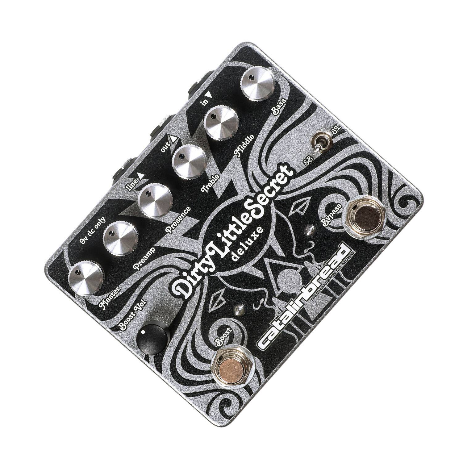 in Bass 8% out Middle SB line Treble only Presence Bypass 9v dc Master Preamp Vol Dirty Little Secret PtiC deluxe catalinbread