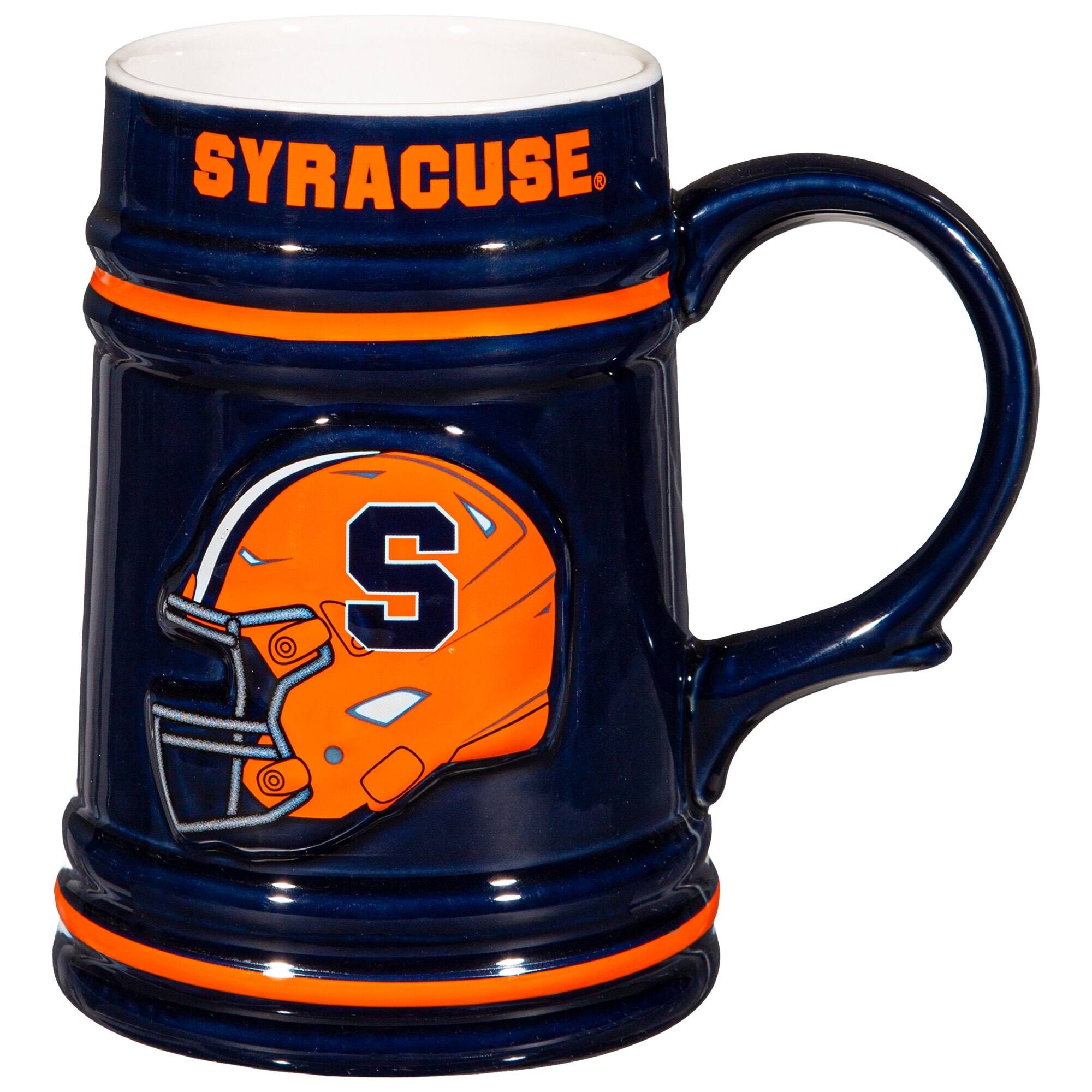 Front. Evergreen Enterprises - Syracuse Orange 24oz. Ceramic Stein Cup with Gift Box - Multicolor.
