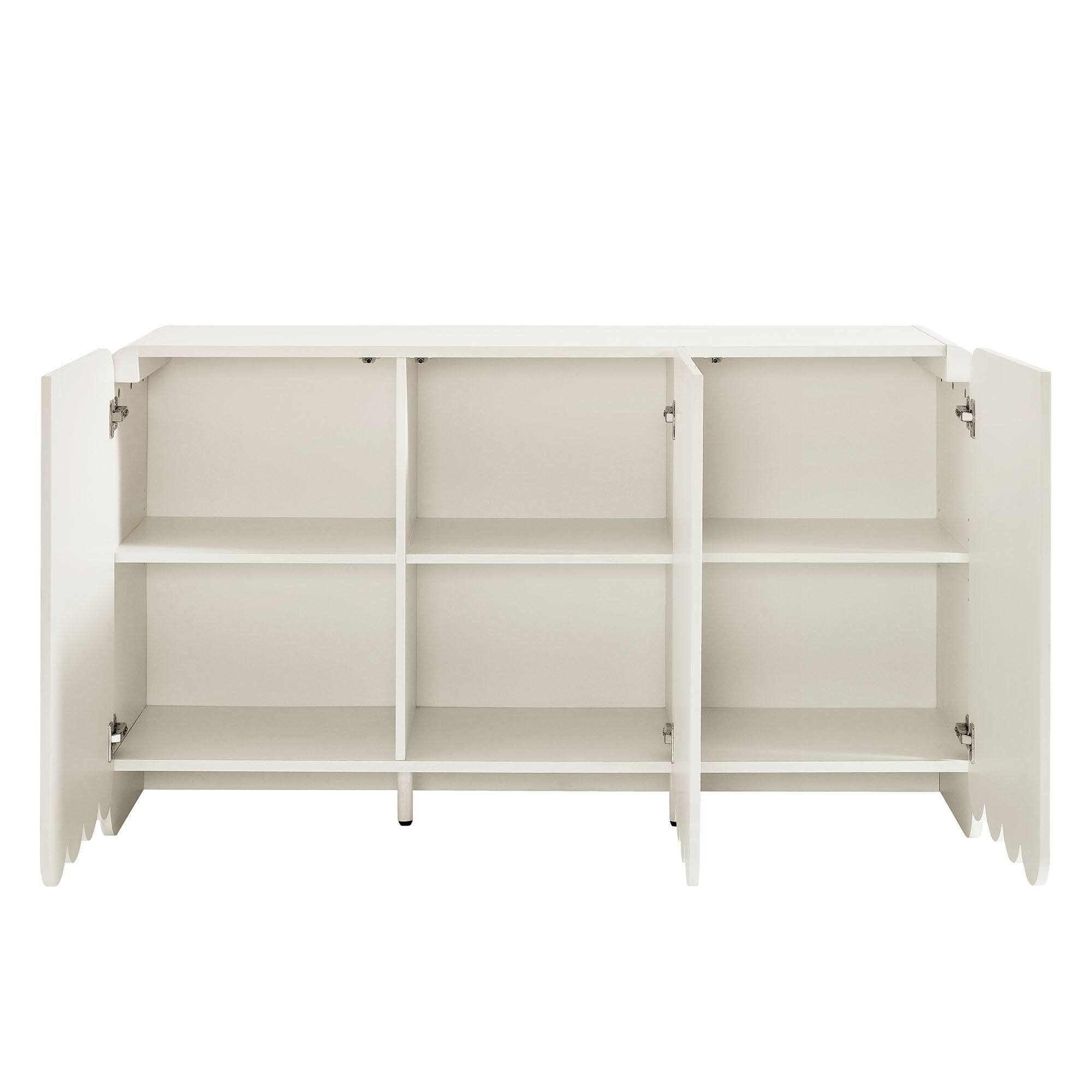 Alt View 4. Modway - Dahlia Fluted and Scalloped Sideboard Storage Cabinet by Modway - White.