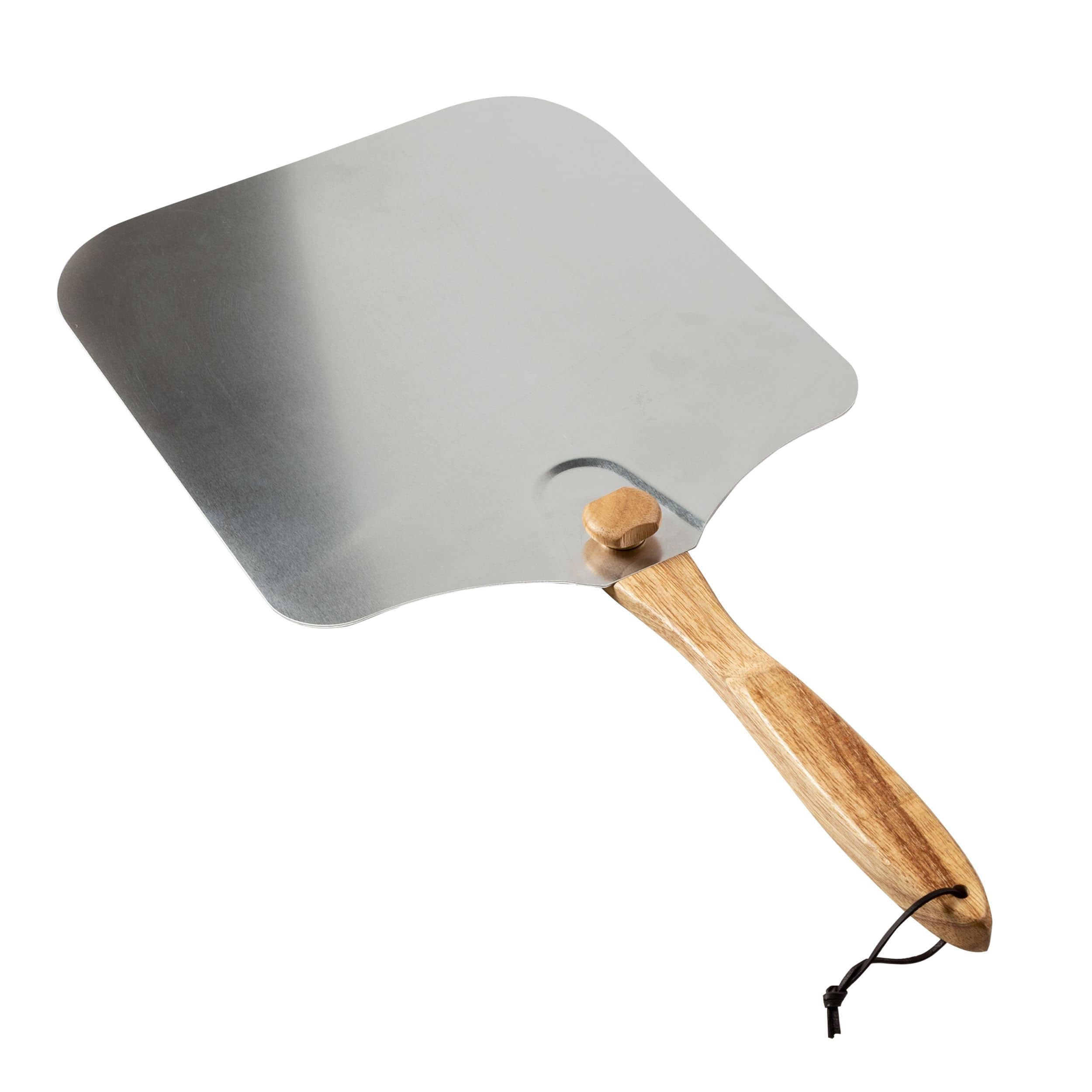 Escali - Old Stone Aluminum Pizza Peel w/ Folding Handle, 14x16-Inch - Silver
