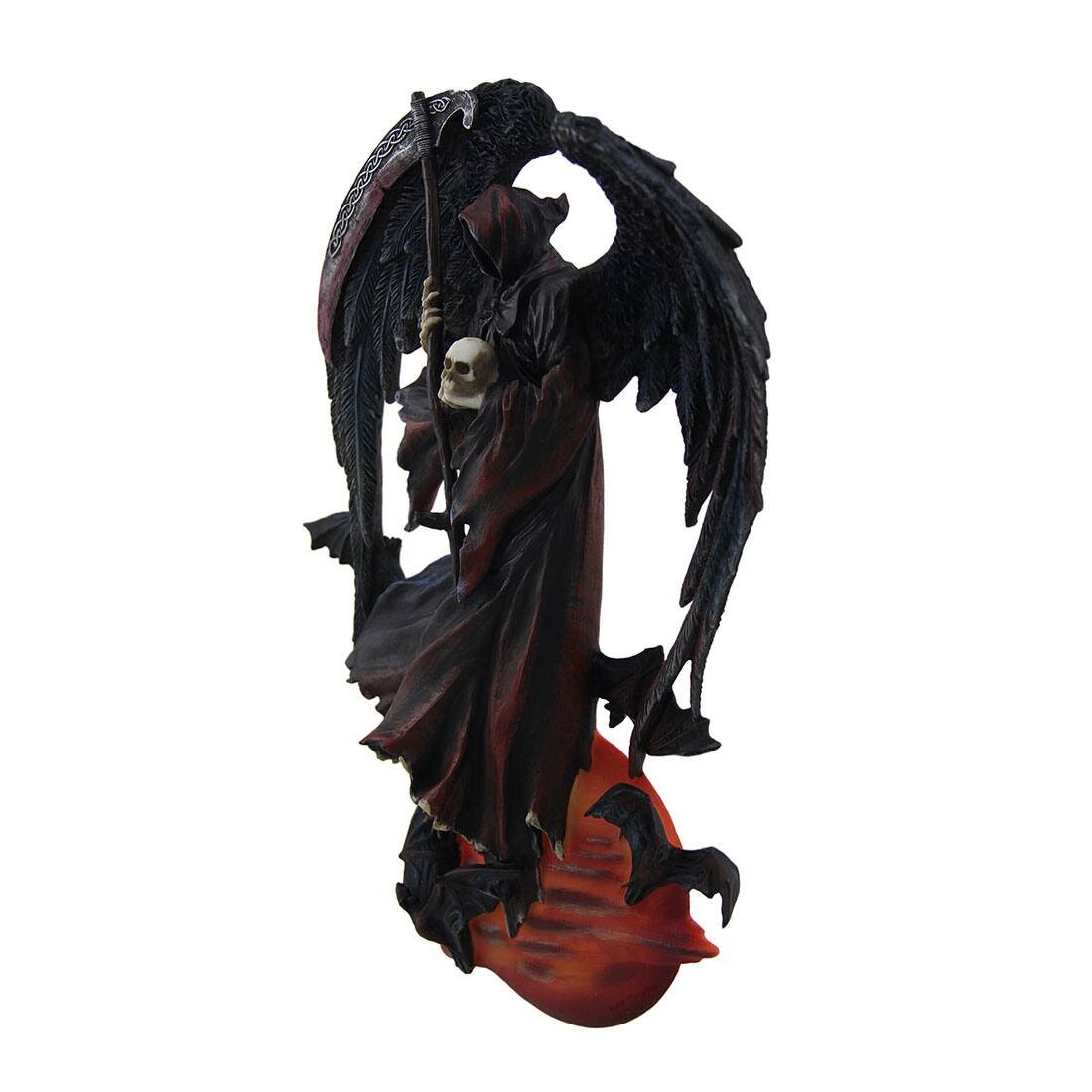 Alt View 1. Veronese Design - Reaper of the Night Highly Detailed Angel of Death Wall Sculpture - Black.
