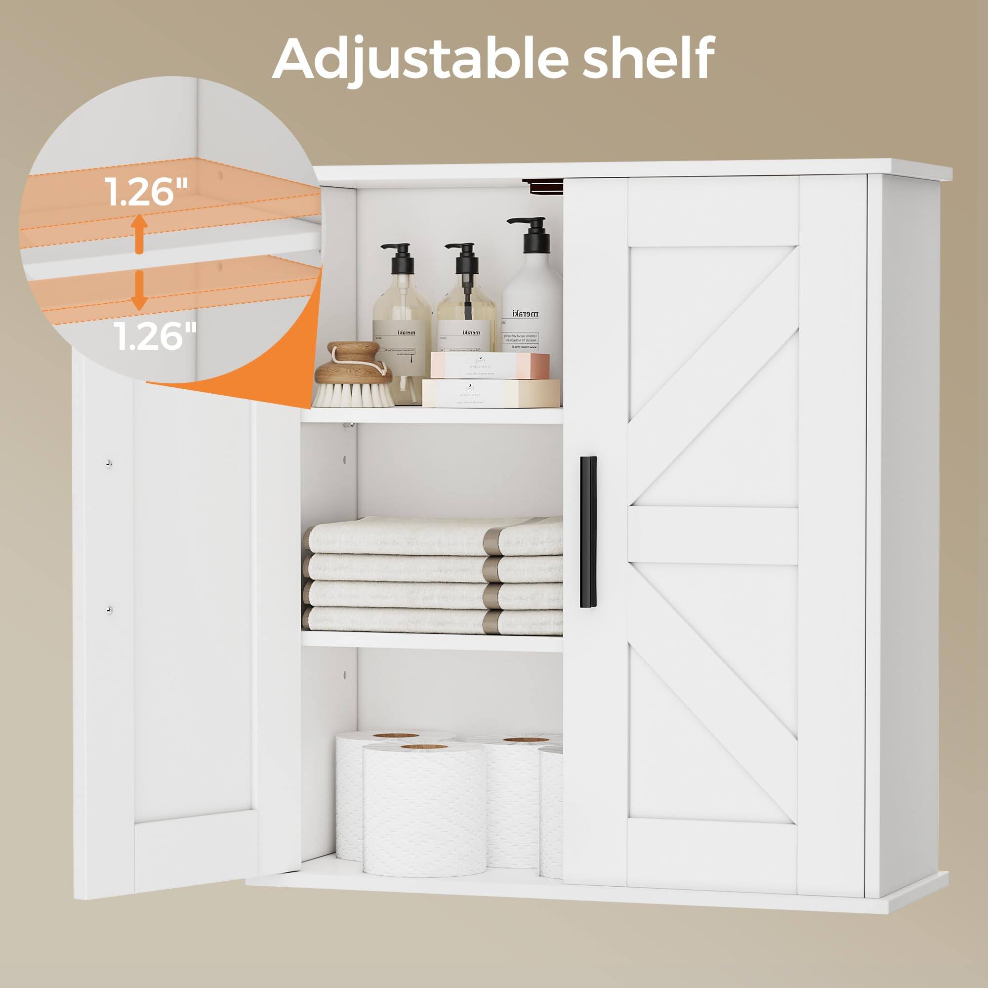 Adjustable shelf  
1.26"  
1.26"