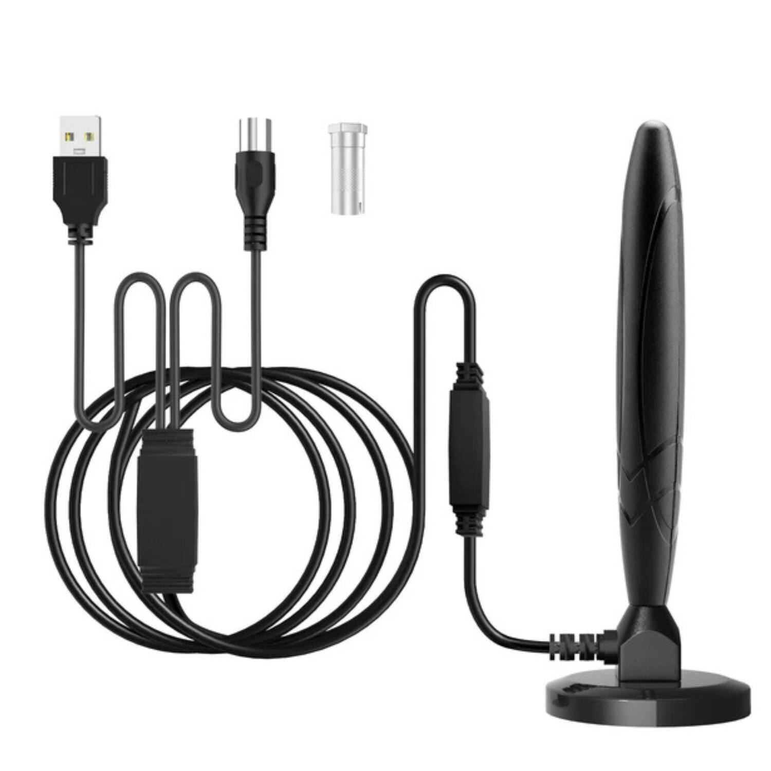 Front. Stock Preferred - 5600 Miles Upgraded HDTV Antenna - 37dBi Magnetic Type - Black.