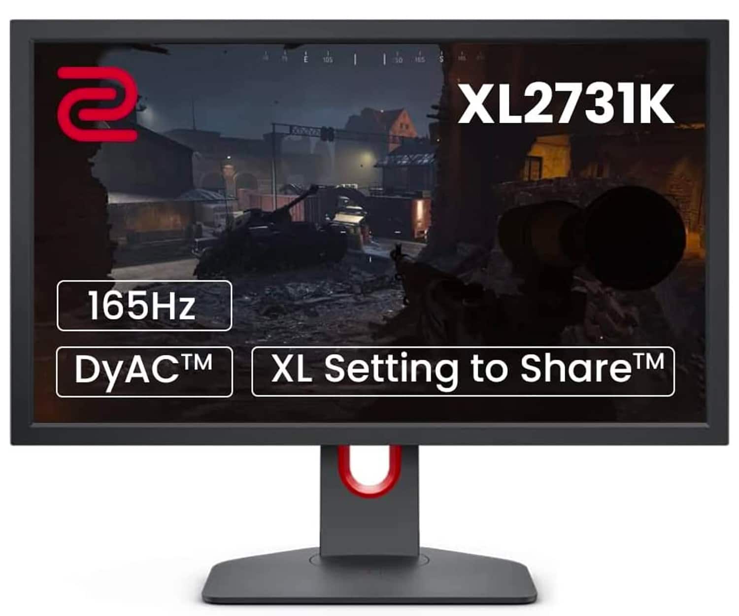 Front. BenQ - ZOWIE XL2731K 27" TN LED 165Hz  DyAc Esports Gaming Monitor - Black.