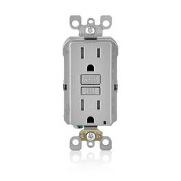 Leviton - 15 amps 125 V Duplex GFCI Outlet 5-15R 1 pk - Gray