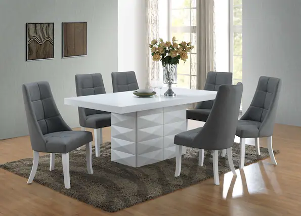 Front. Kings Brand Furniture - Kings Brand Furniture Dining Table - White.