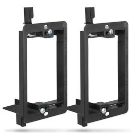 Fosmon - 1-Gang Low Voltage Mounting Bracket with Mounting Screws - 2 Pack - Black