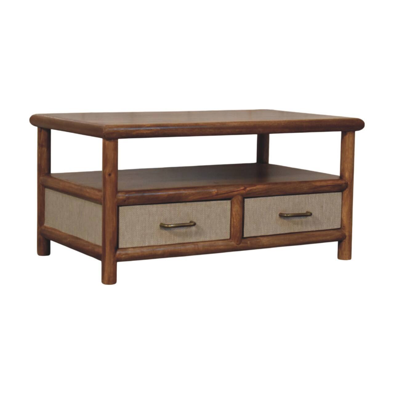 Left. Artisan Furniture - Solara Rattan Coffee Table - Light Brown.