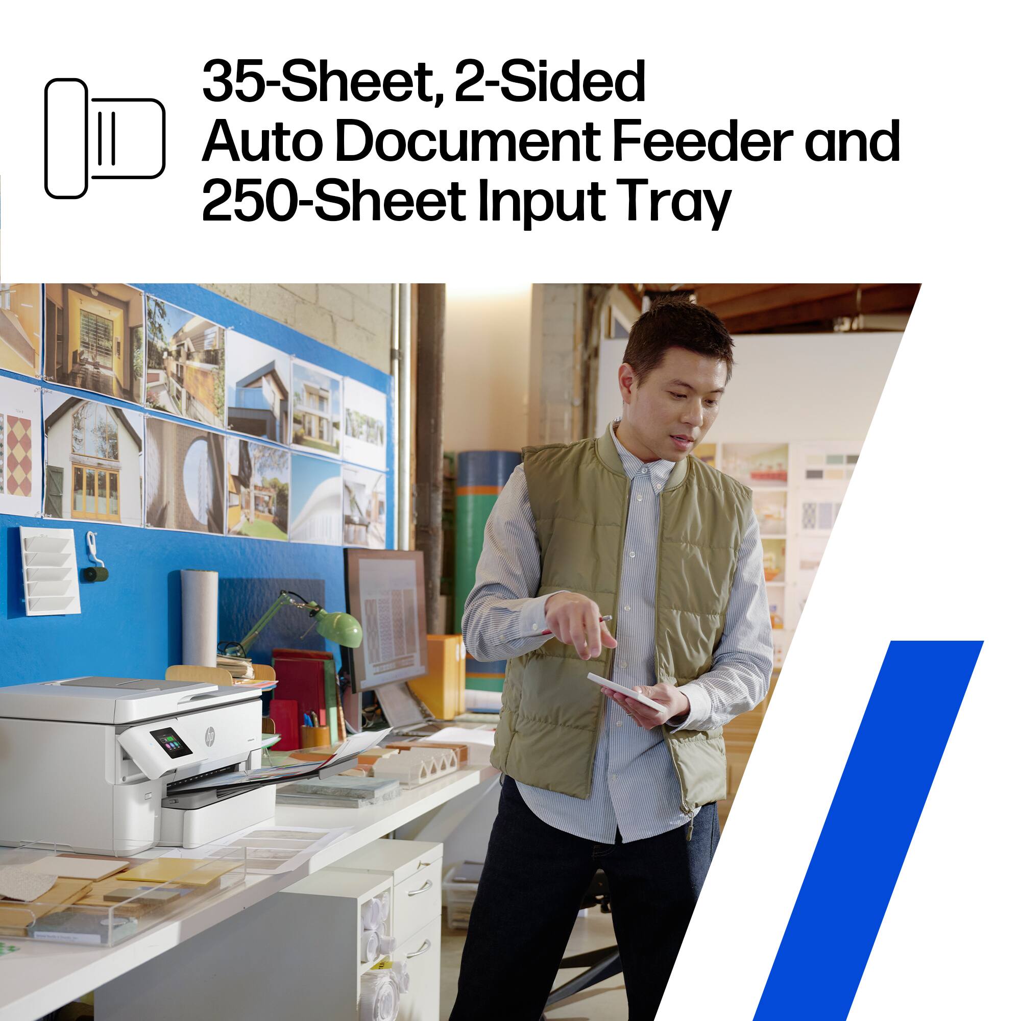 35-Sheet, 2-Sided Auto Document Feeder and 250-Sheet Input Tray