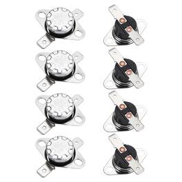 Unique Bargains - KSD301 Thermostat 40°C/104°F 10A Normally Open N.O Adjust Snap Disc Temp Switch 8pcs Bakelite - Silver