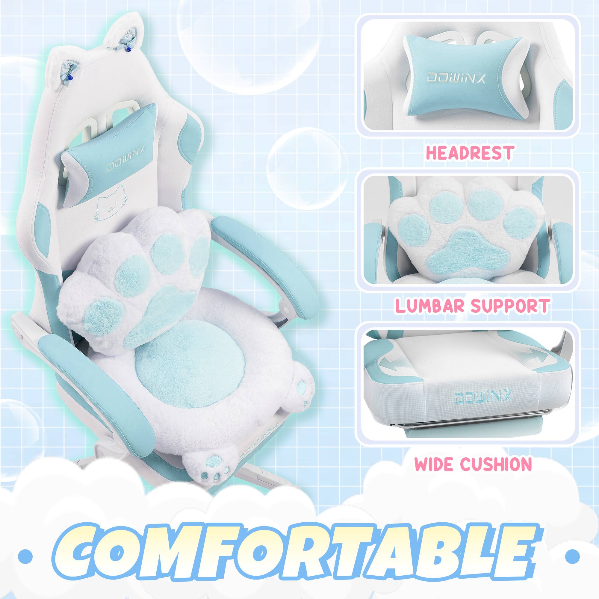 Dowinx Headrest Lumbar Support Dowinx Wide Cushion Comfortable