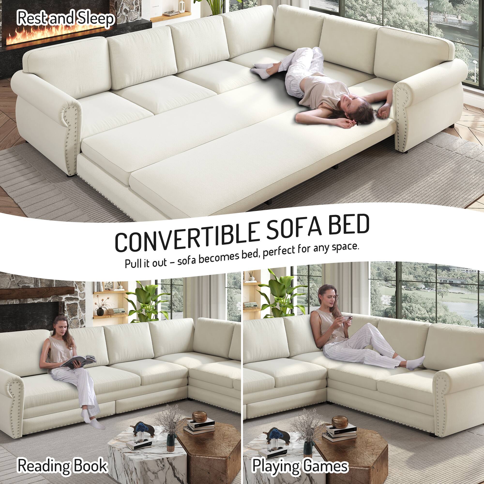 Rest and Sleep

CONVERTIBLE SOFA BED
Pull it out - sofa becomes bed, perfect for any space.

Reading Book

Playing Games