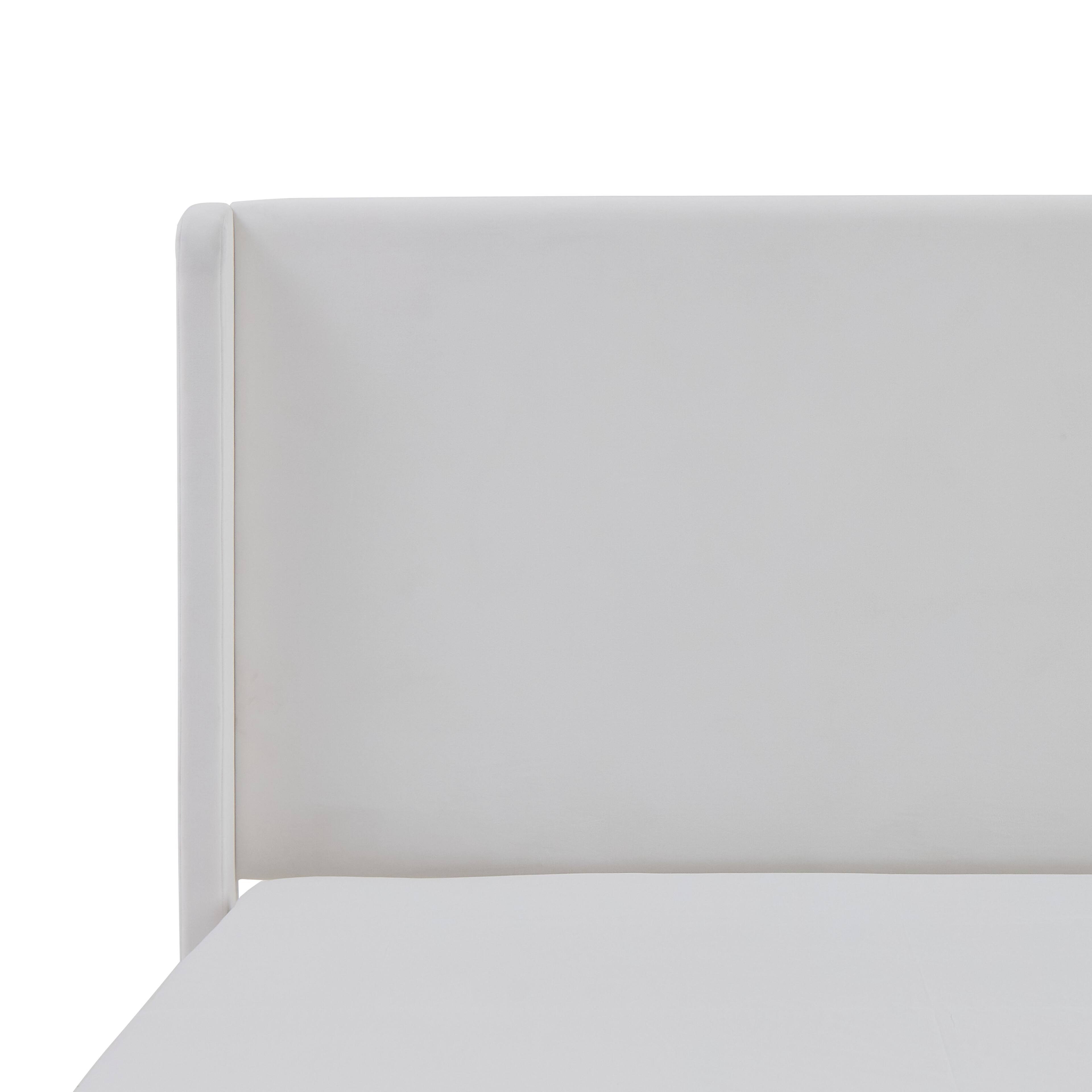 Alt View 8. Boyel Living - King Upholstered Wingback Platform Bed 52.3 Inch Headboard No Box Spring Easy Assembly Coconut Micro Suede - White.