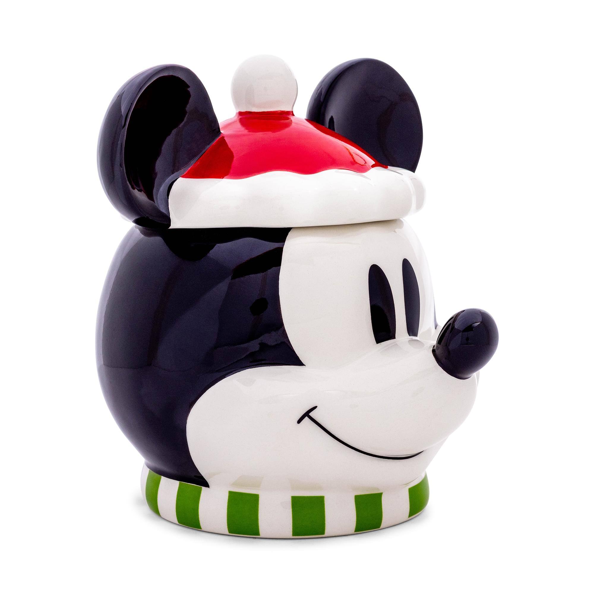 Alt View 1. Silver Buffalo - Disney Santa Mickey Mouse 6-inch Sculpted Ceramic Snack Jar - Multi-Colored.