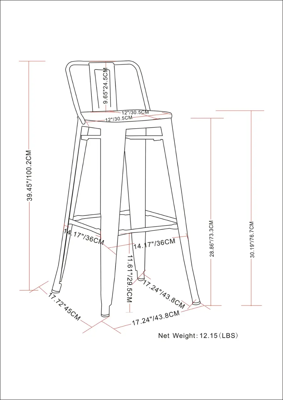 Alt View 20. Simpli Home - Rayne Metal Bar Stool (Set of 4) - Black.