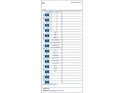 TOPS - Time Cards for Pyramid M3500 and 3700 Time Clocks, 100/Pack (TOP 12443) - White price history on PriceWatchPro