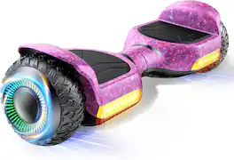 MIHOVER - 250W*2 All-Terrain Hoverboard for Kids, 37V 2Ah Battery, 7.75 MPH, Bluetooth, 176 lb Capacity, UL2272 - GalaxyPurple