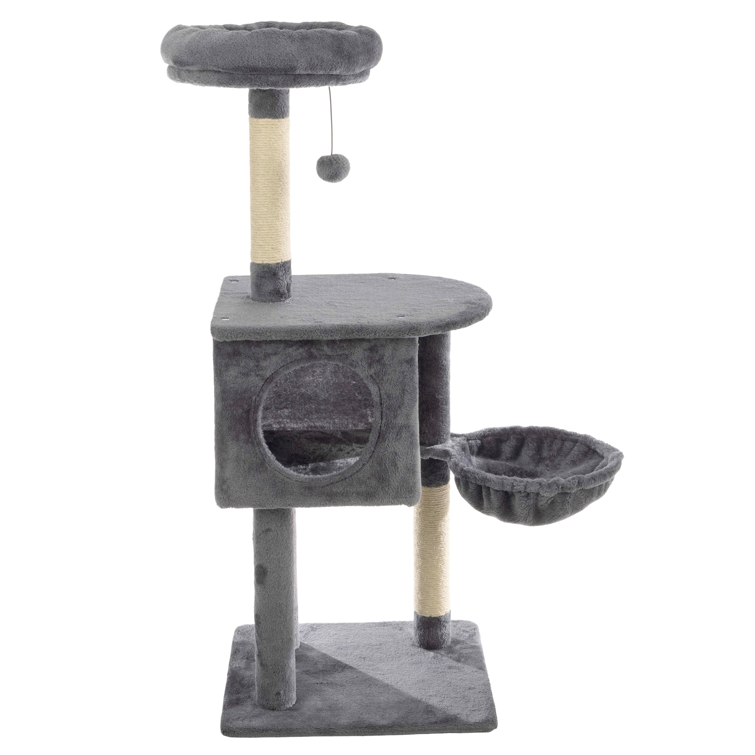 PetMaker - 47” Tall Cat Tree Tower Cat Tower with Hammock, Napping Perches, Kitten Condo, 2 Rope Scratching Posts, and Hanging Toy price history on PriceWatchPro