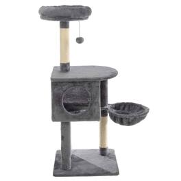 PetMaker - 47” Tall Cat Tree Tower Cat Tower with Hammock, Napping Perches, Kitten Condo, 2 Rope Scratching Posts, and Hanging Toy