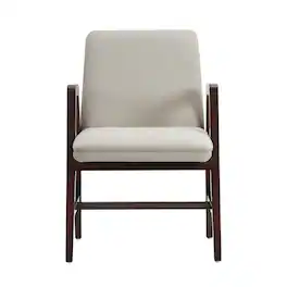 Manhattan Comfort - Stella Modern Wood Velvet Dining Chair with Arms - Champagne