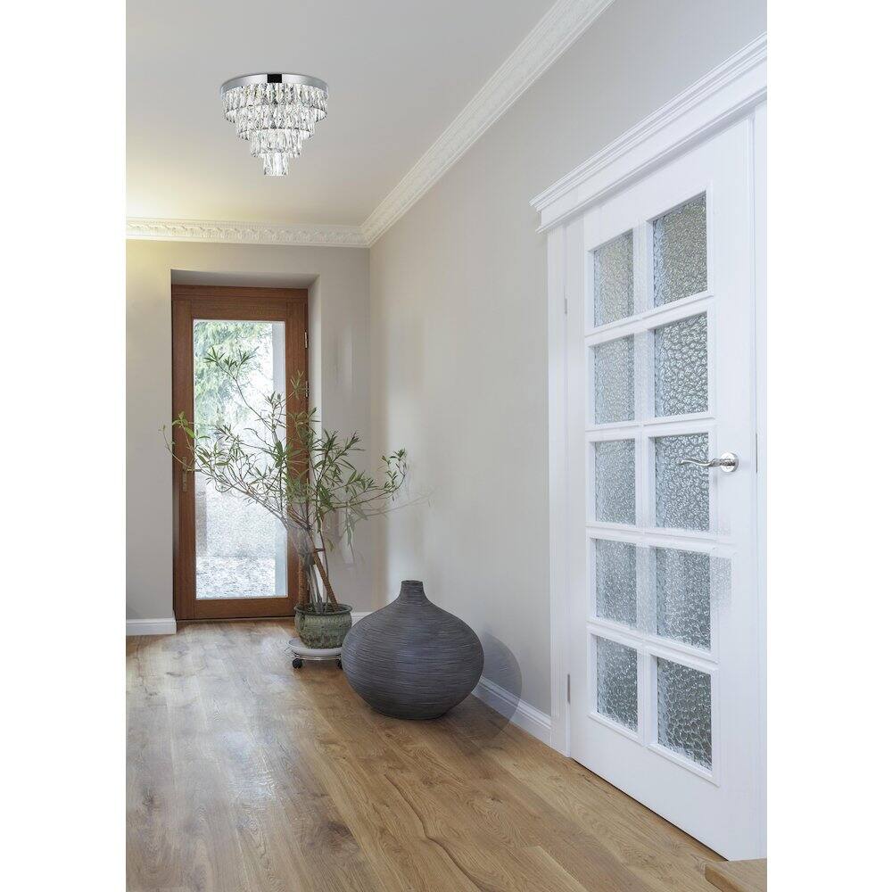 Alt View 4. Elegant Lighting - Josephine 18 Inch Flush Mount Ceiling Light In Chrome - Chrome And Clear.