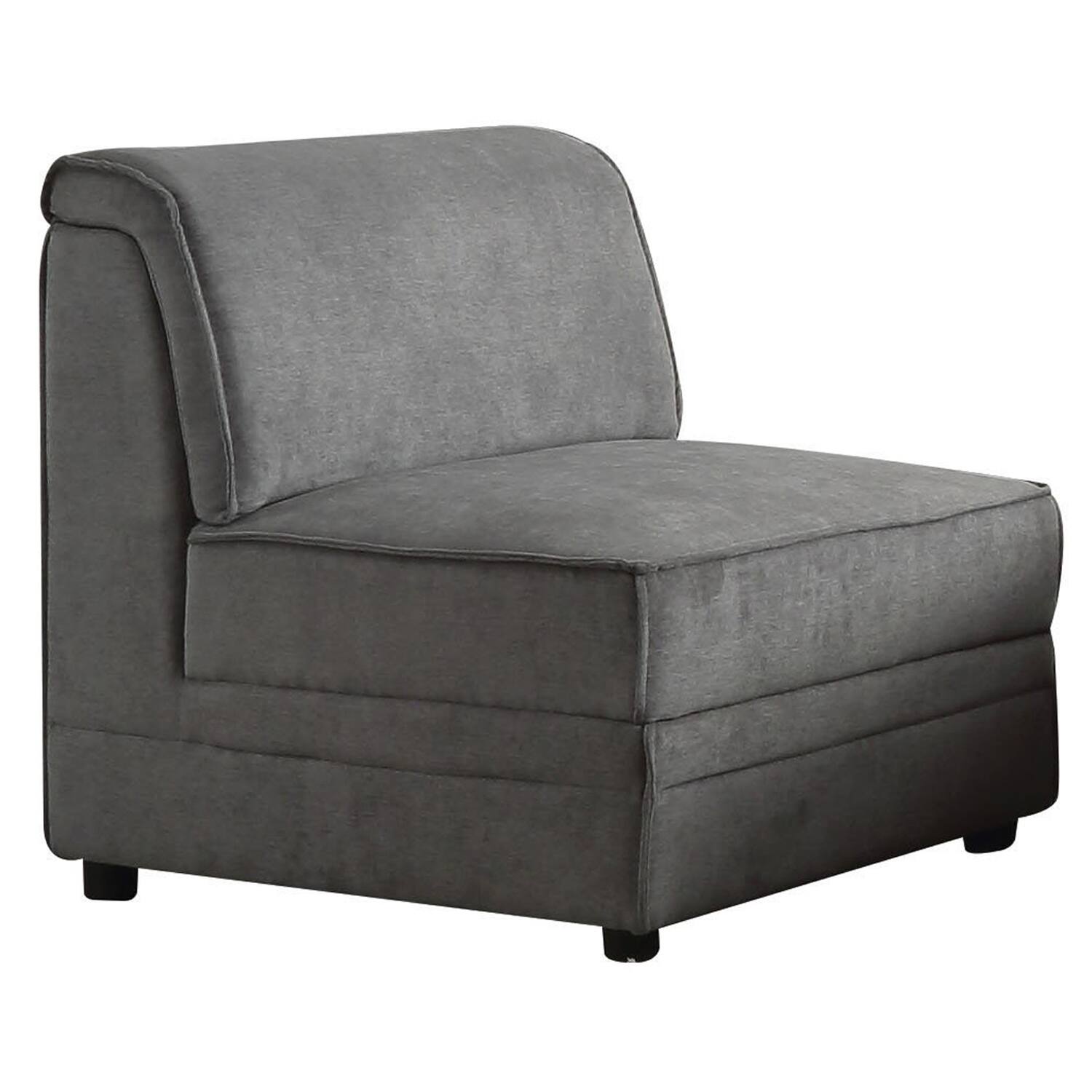 Front. Manhattan Lane - Bois Armless Chair (Reversible) - Gray.