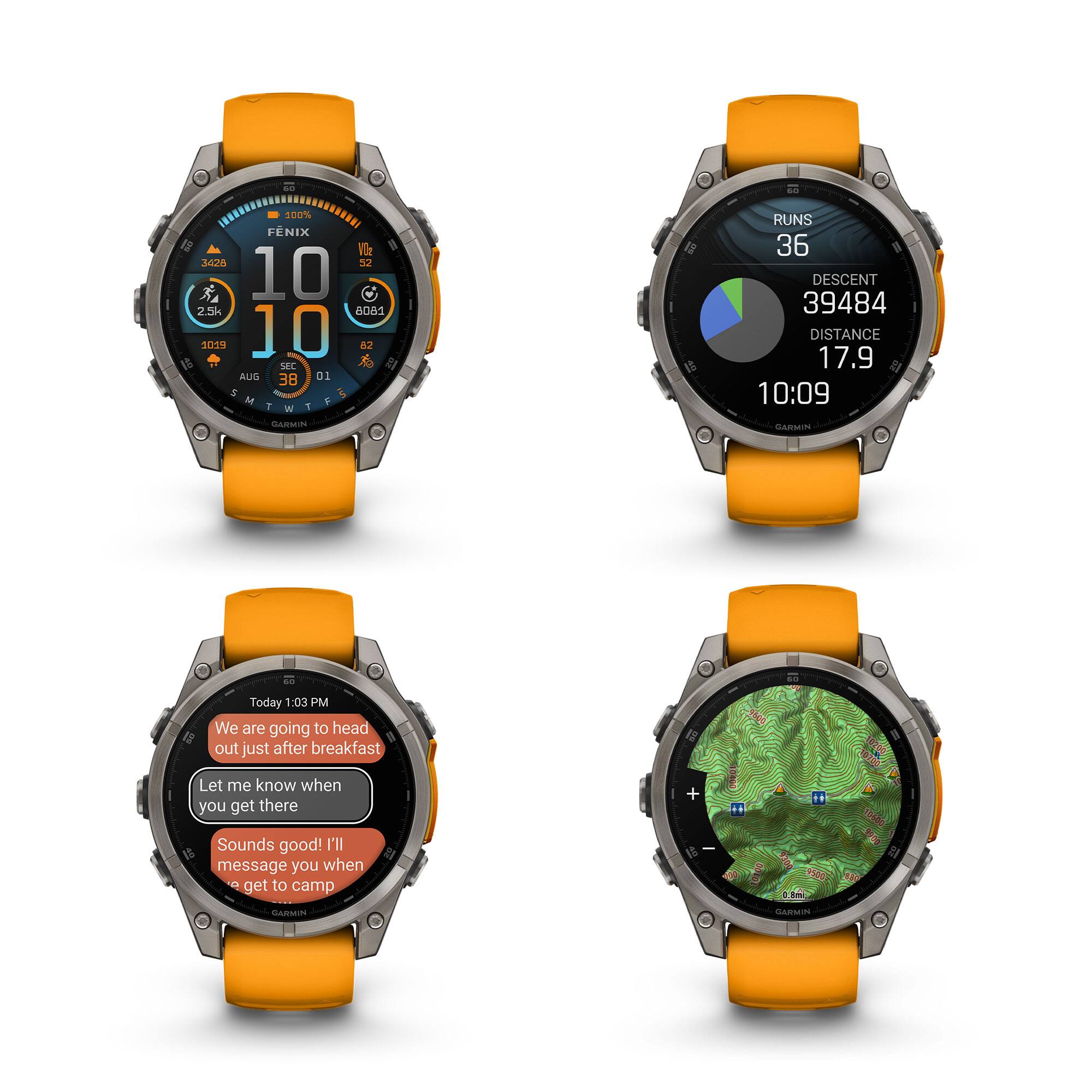 - 100% FENIX 602A 52 10 2.5k acas 1023 10 02 SEL AUS 38 01 SMIWTES de 7 W F GARMIN RUNS 36 DESCENT 39484 DISTANCE 17.9 10:09 GARMIN - L8 Today 1:03 PM We are going to head out just after breakfast Let me know when you get there Sounds good! I'll message you when get to camp GARSIN SAm