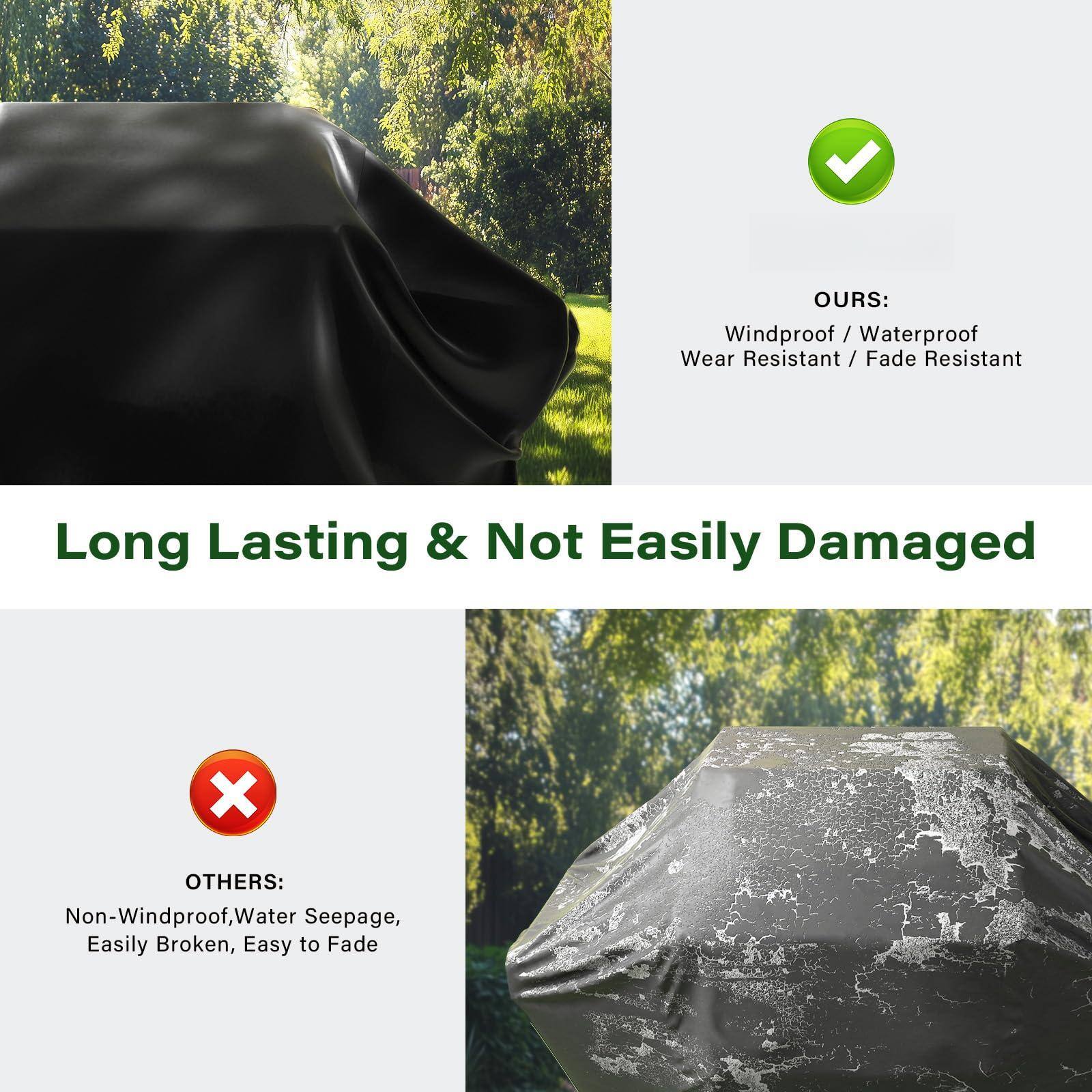 **OURS:**
- Windproof / Waterproof
- Wear Resistant / Fade Resistant

**LONG LASTING & NOT EASILY DAMAGED**

**OTHERS:**
- Non-Windproof, Water Seepage, Easily Broken, Easy to Fade