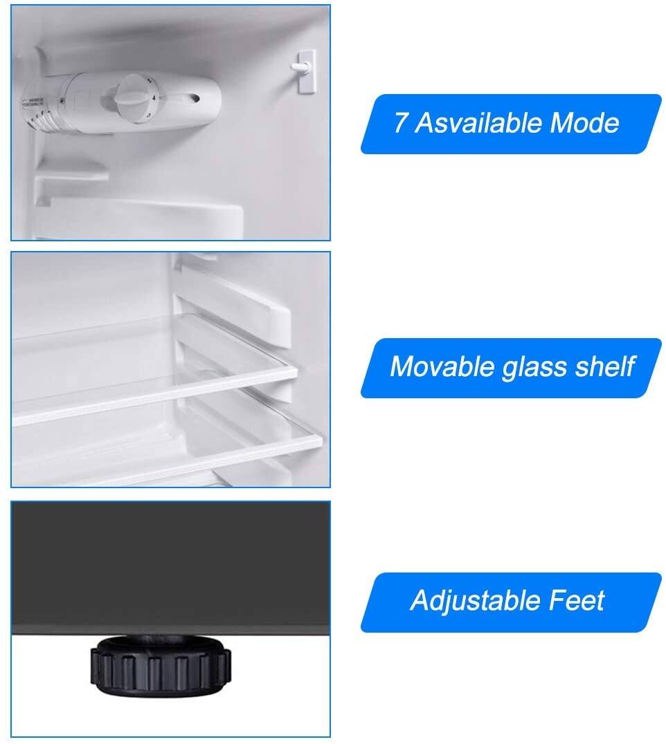 7 Asvailable Mode
Movable glass shelf
Adjustable Feet