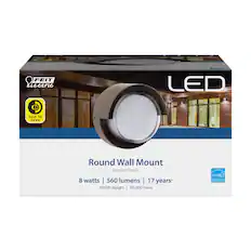 FEIT Electric LED Dusk to Dawn Round Wall Mount Bronze Finish
8 watts | 560 lumens | 5000K daylight | 50,000 hours
17 years*
ENERGY STAR