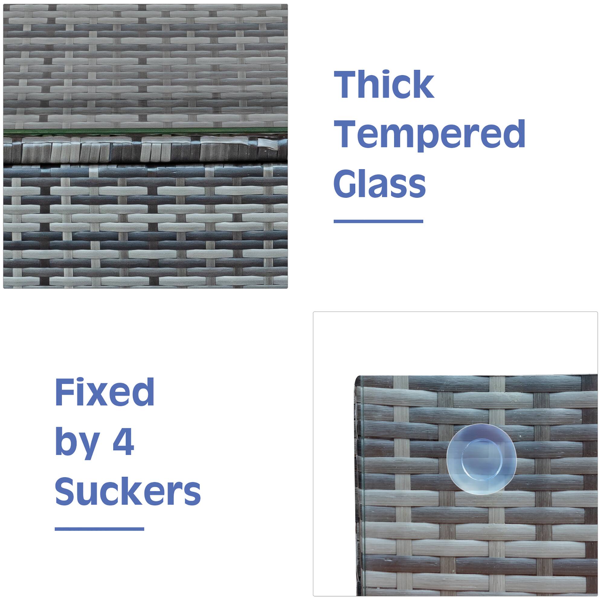Thick Tempered Glass Fixed by 4 Suckers