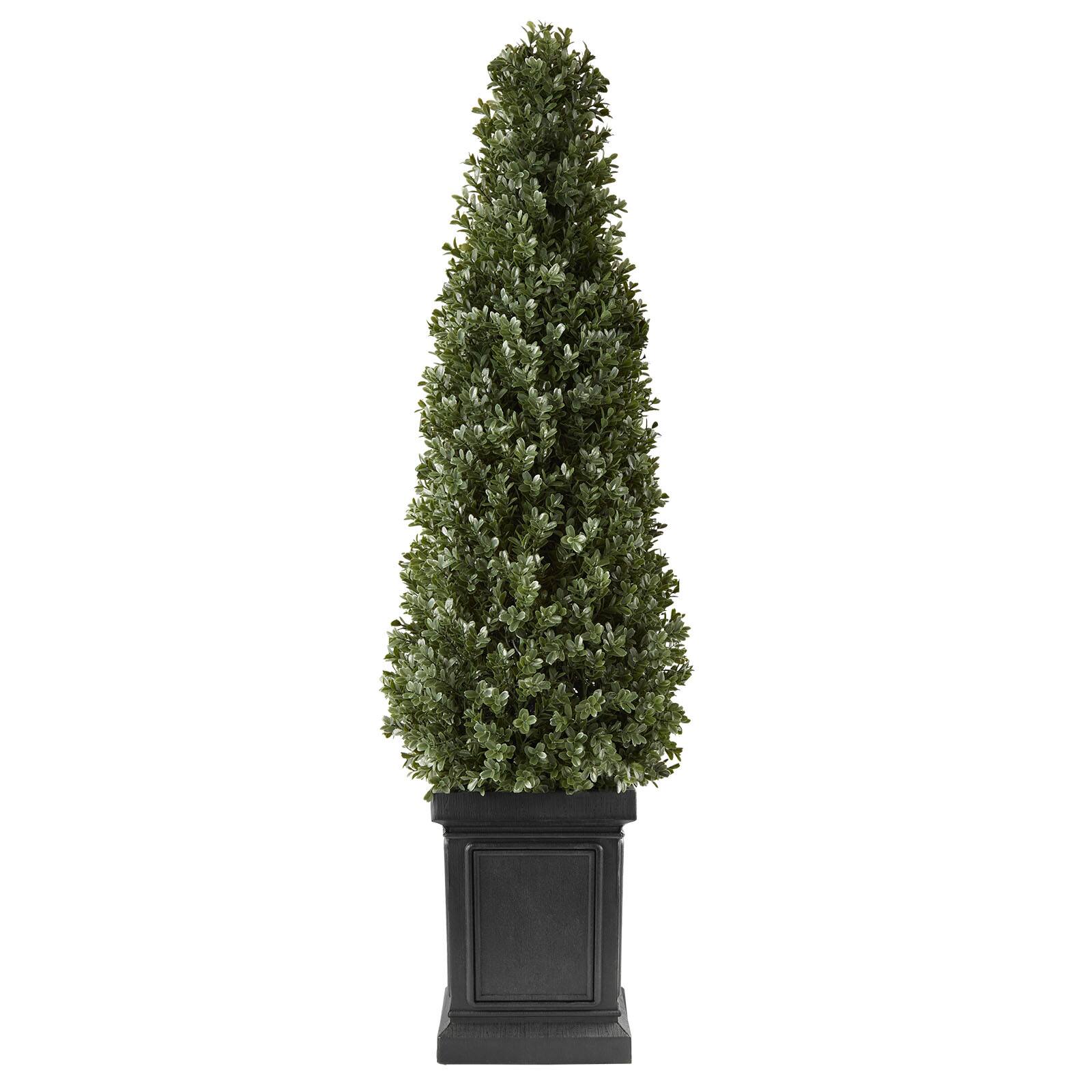 Alt View 5. VEVOR - Artificial Boxwood Topiary 3.3 Ft Set of 2 with Sturdy Pot Greenery, Premium PE Fake Trees, Year-Round Indoor - Green.