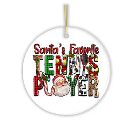 OrnamentallyYou - Santas Favorite Tennis Player Christmas Ornament - Multi-colored