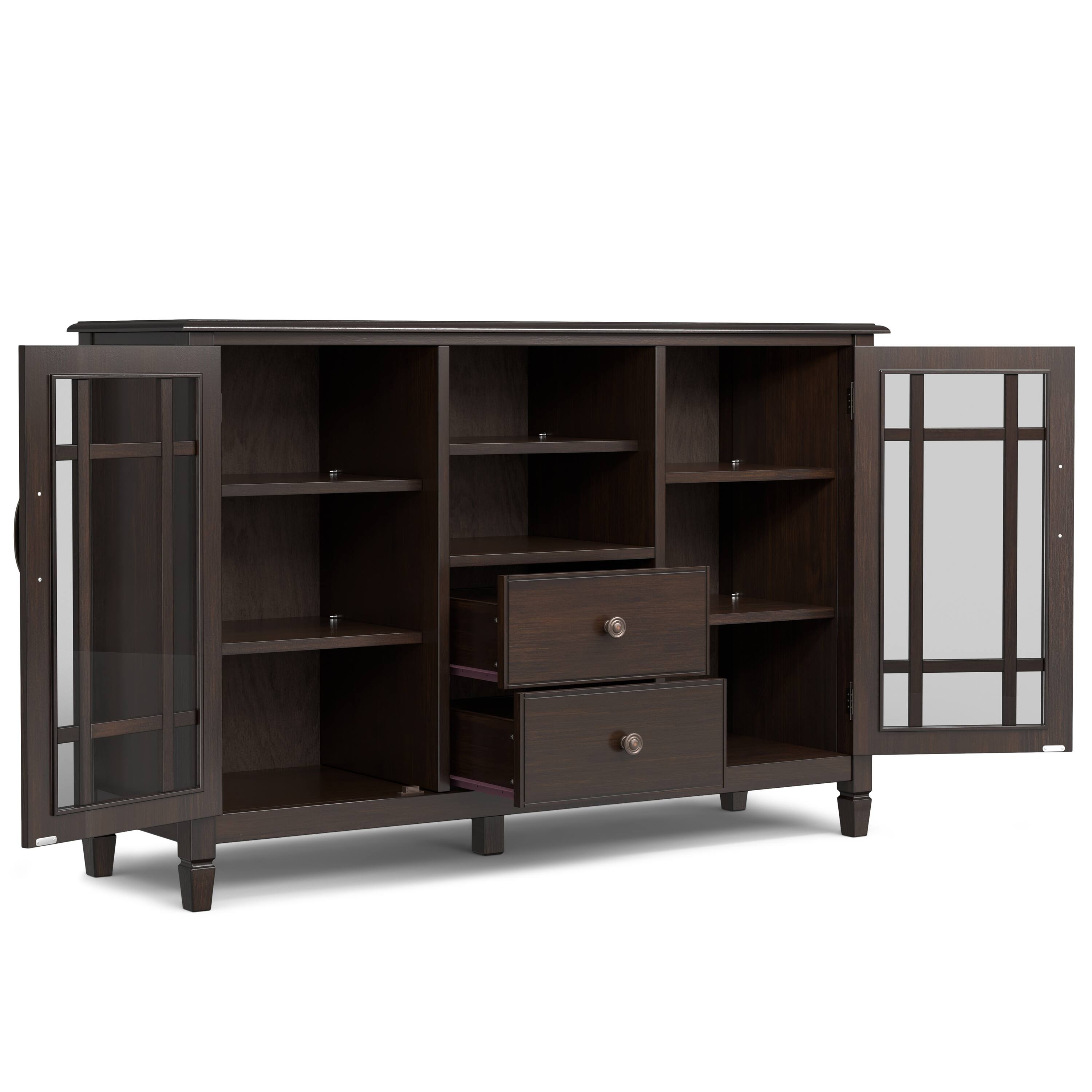 Back. Simpli Home - Connaught SOLID WOOD 53 inch Wide Traditional TV Media Stand in Dark Chestnut Brown For TVs up to 60 inches - Dark Chestnut Brown.