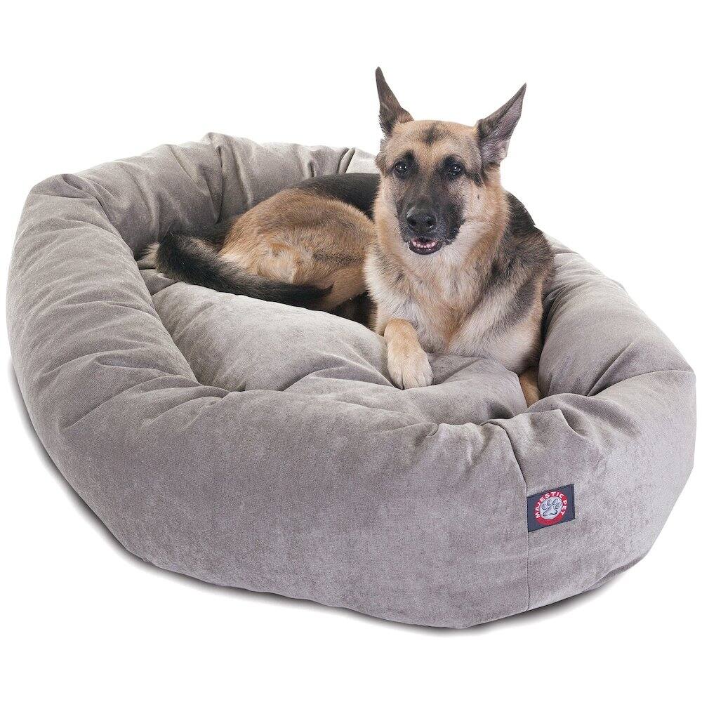 Front. Majestic Pets - Majestic Pet 52 Inch Micro Velvet Calming Pet Bed Washable 52x35x11 Vintage - Vintage.