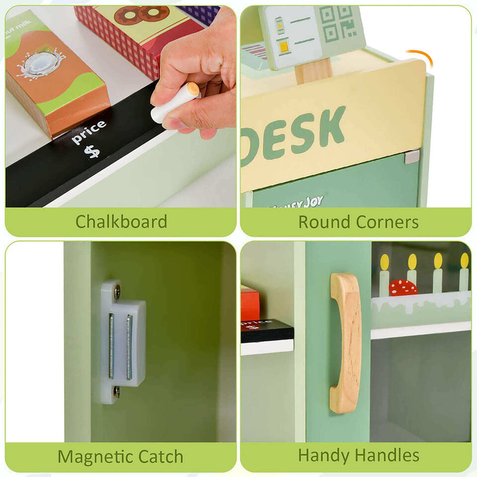 - Chalkboard
- Round Corners
- Magnetic Catch
- Handy Handles