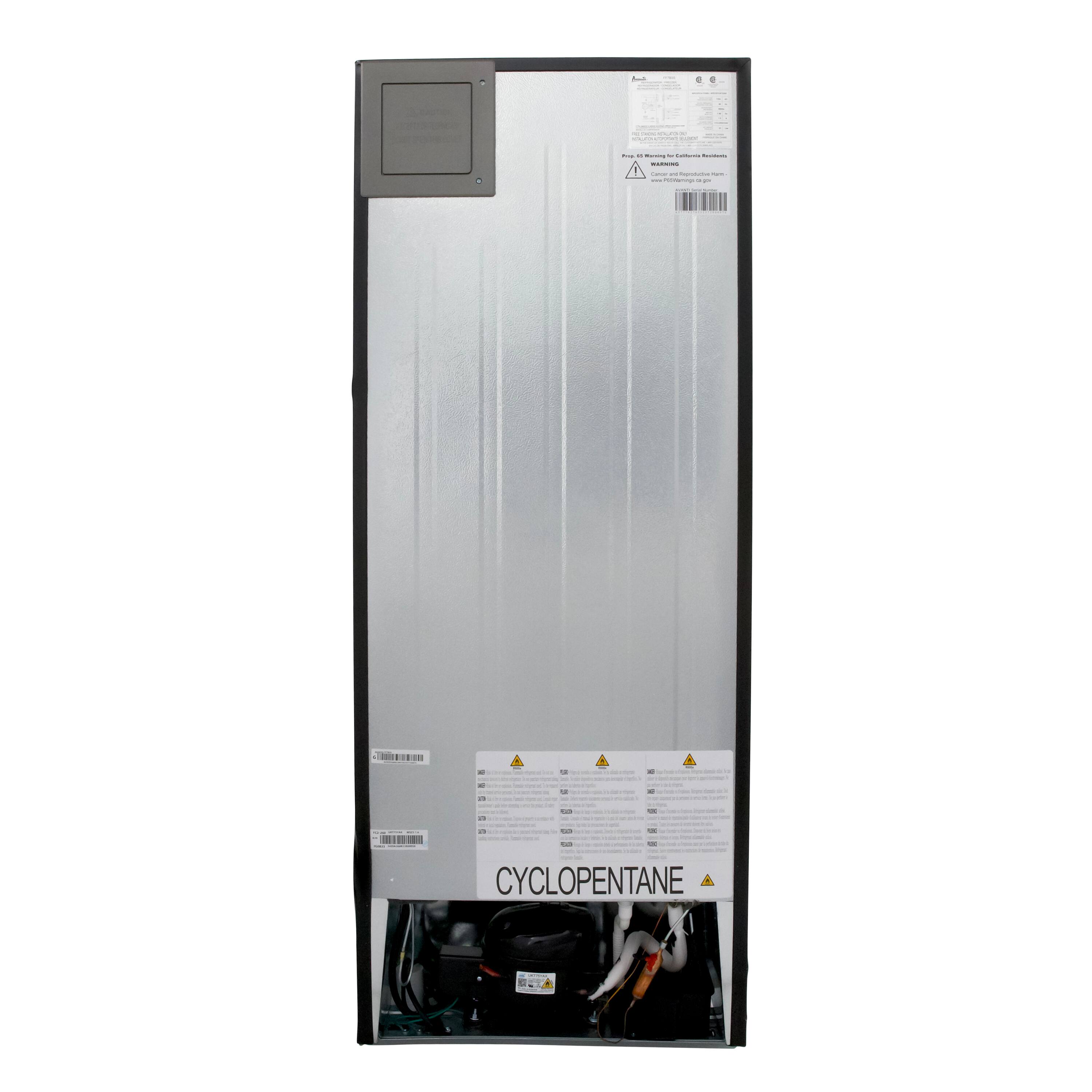 Alt View 8. Avanti - 7.0 cu. ft. Apartment Size Refrigerator - Stainless Steel.