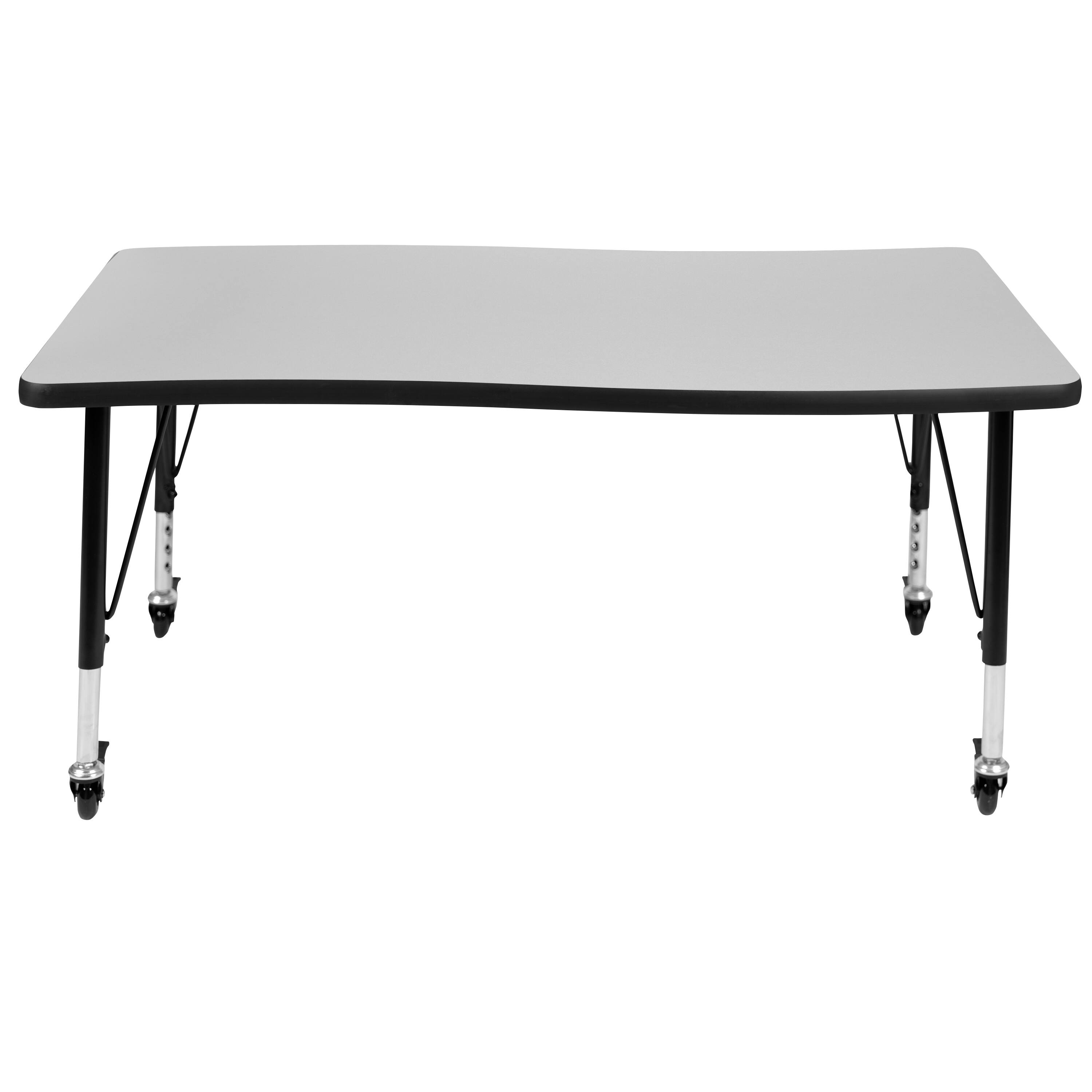 Alt View 5. Emma + Oliver - Mobile 28"Wx47.5"L Wave Flexible Collaborative Kids Adjustable Activity Table - Grey.