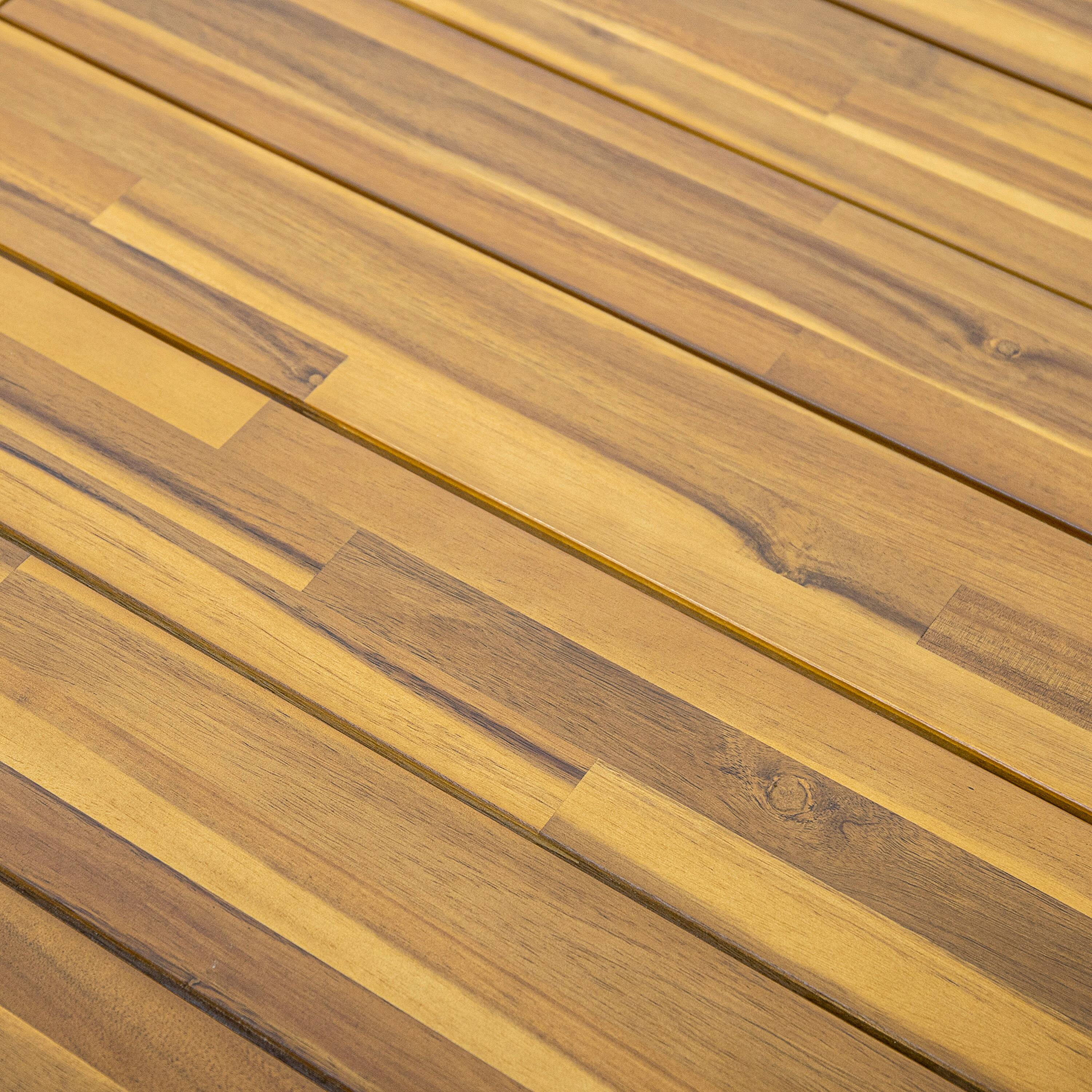 Alt View 5. Mondawe - Modern Rectangular Acacia Wood Dining Table - Light Teak.