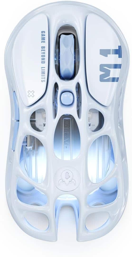 GravaStar - Mercury M1 Pro Wireless RGB Gaming Mouse with 26,000 DPI, PAW3395DM Sensor - Wired - Ice Blue