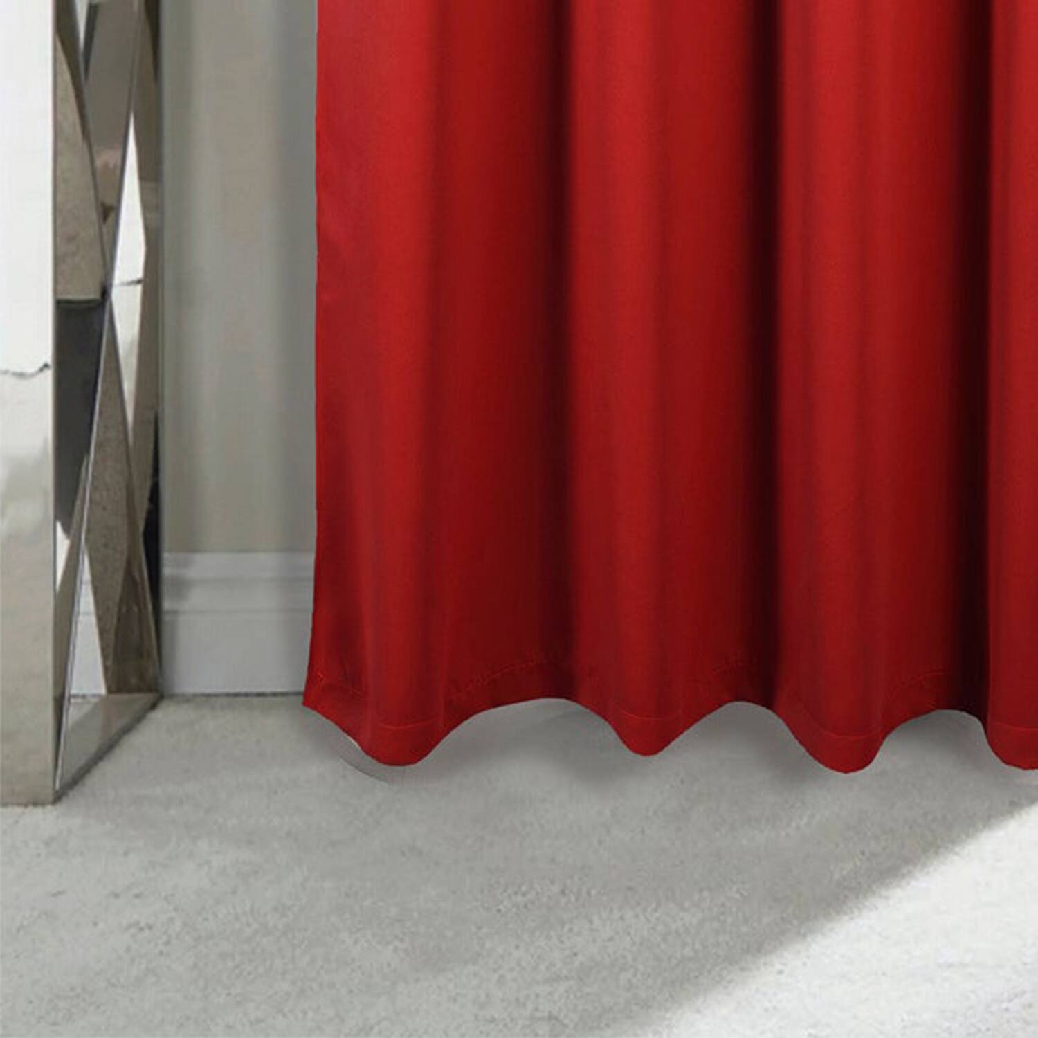 Back. RT Designers Collection - RT Designers Collection 100% Polyester Twilight Blackout Rod Pocket Curtain Panel 54" x 84" Red - Red.