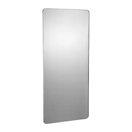 Front. VEVOR - Wall Mounted Makeup Mirror, 0.15" Thick, 32" x 72" Mirror with Aluminium Alloy Frame & Explosion-Proof Film - Black.