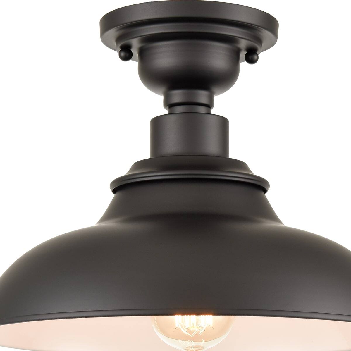 Alt View 1. MOOSE - Farmhouse Ceiling Light Semigloss Black Semi Flush Ceiling Lighting - Black.