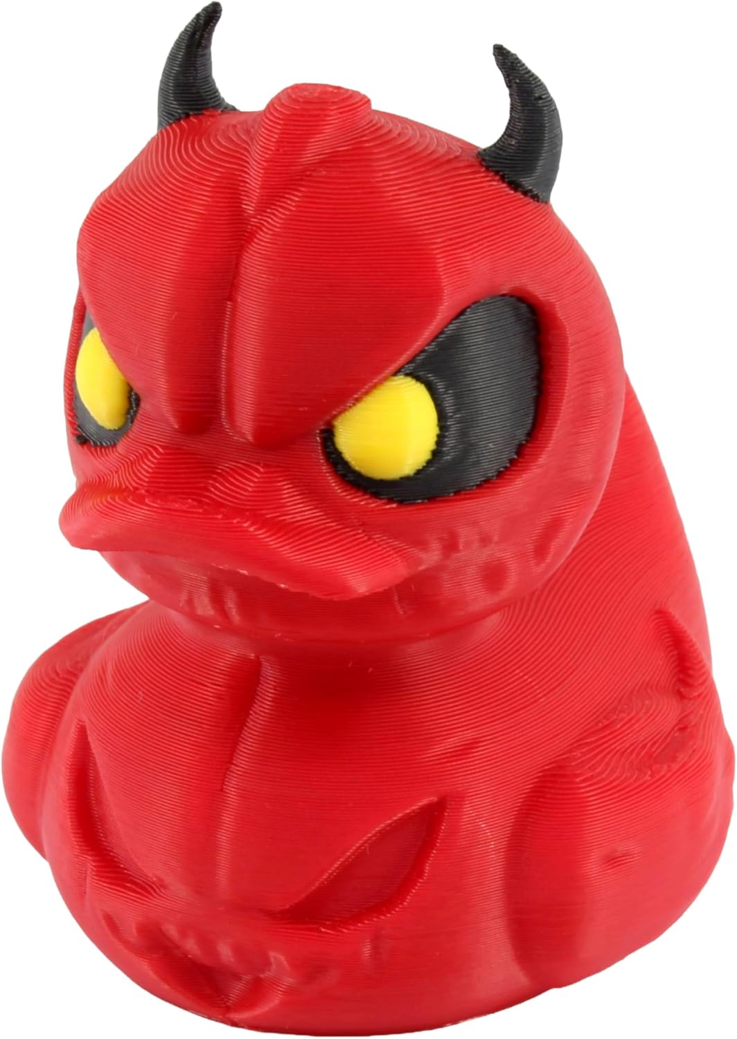 Front. JuzToys - Devil Duck Figurine, 4x4 Ducking, Fun Car Dashboard Accessory, Unique Devil Figure Gifts, Ducks for Cars by PowerTRC - Red.