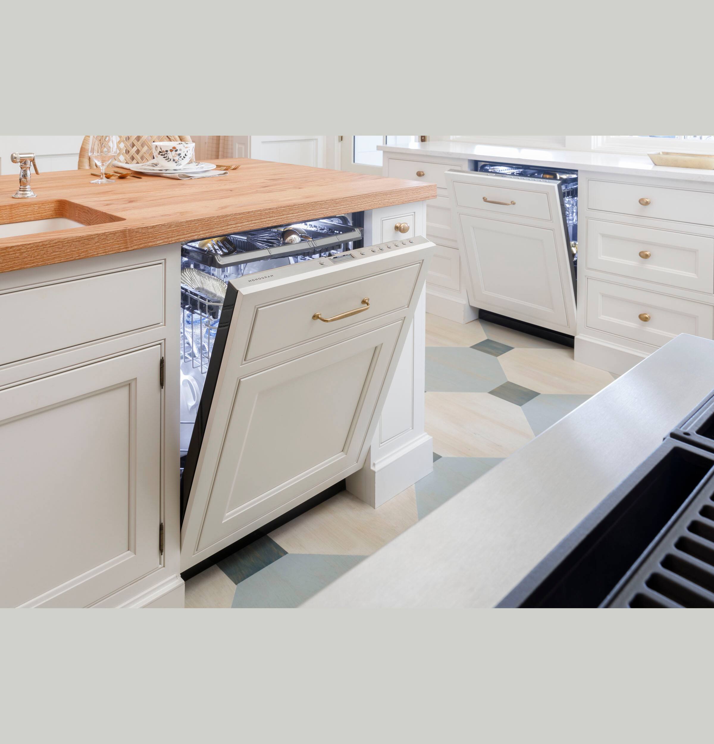 Alt View 37. Monogram - 24" Top Control Smart Built-In Stainless Steel Tub Dishwasher with 3rd Rack, Advanced Wash System and 39 dBA - Custom Panel Ready.