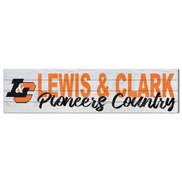 Jardine - Lewis & Clark College Pioneers 10" x 40" Logo Sign - White