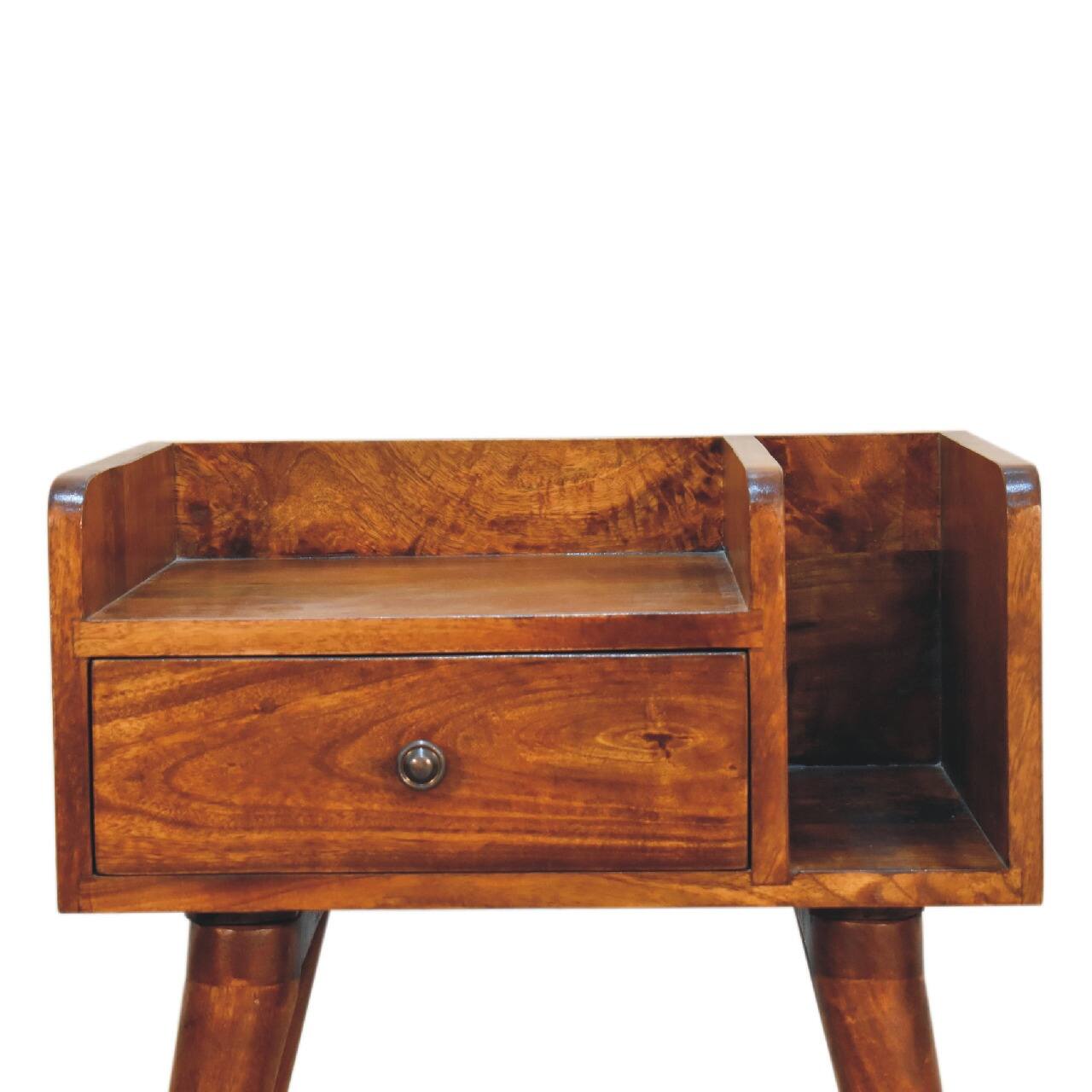 Back. Artisan Furniture - Artisan Furniture Solid Wood Chestnut Collective Nightstand, 1 Drawer, 2 Shelves, Chestnut - Chestnut.
