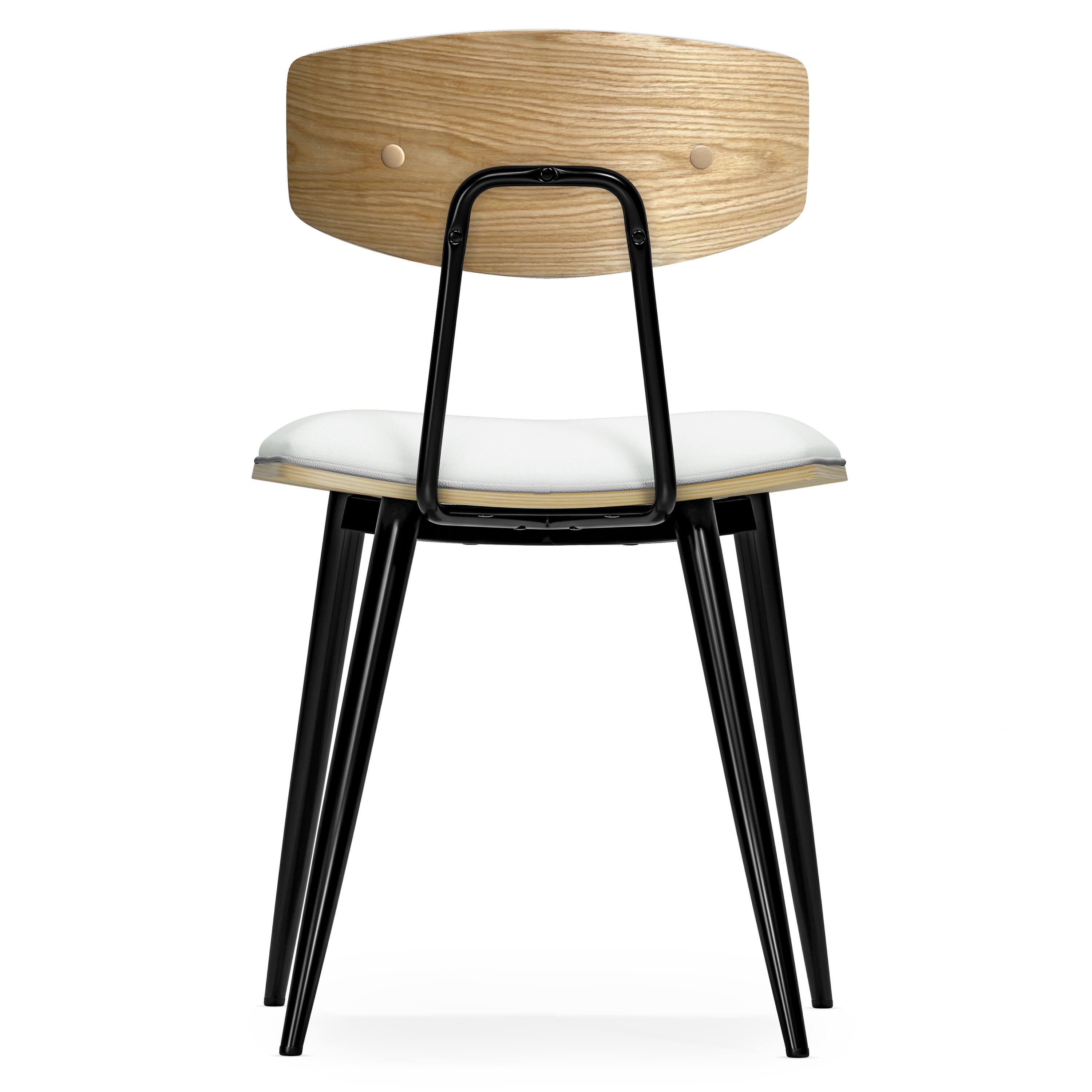 Alt View 1. Simpli Home - Mavis Dining Chair (Set of 2) in White Vegan Faux Leather - White.