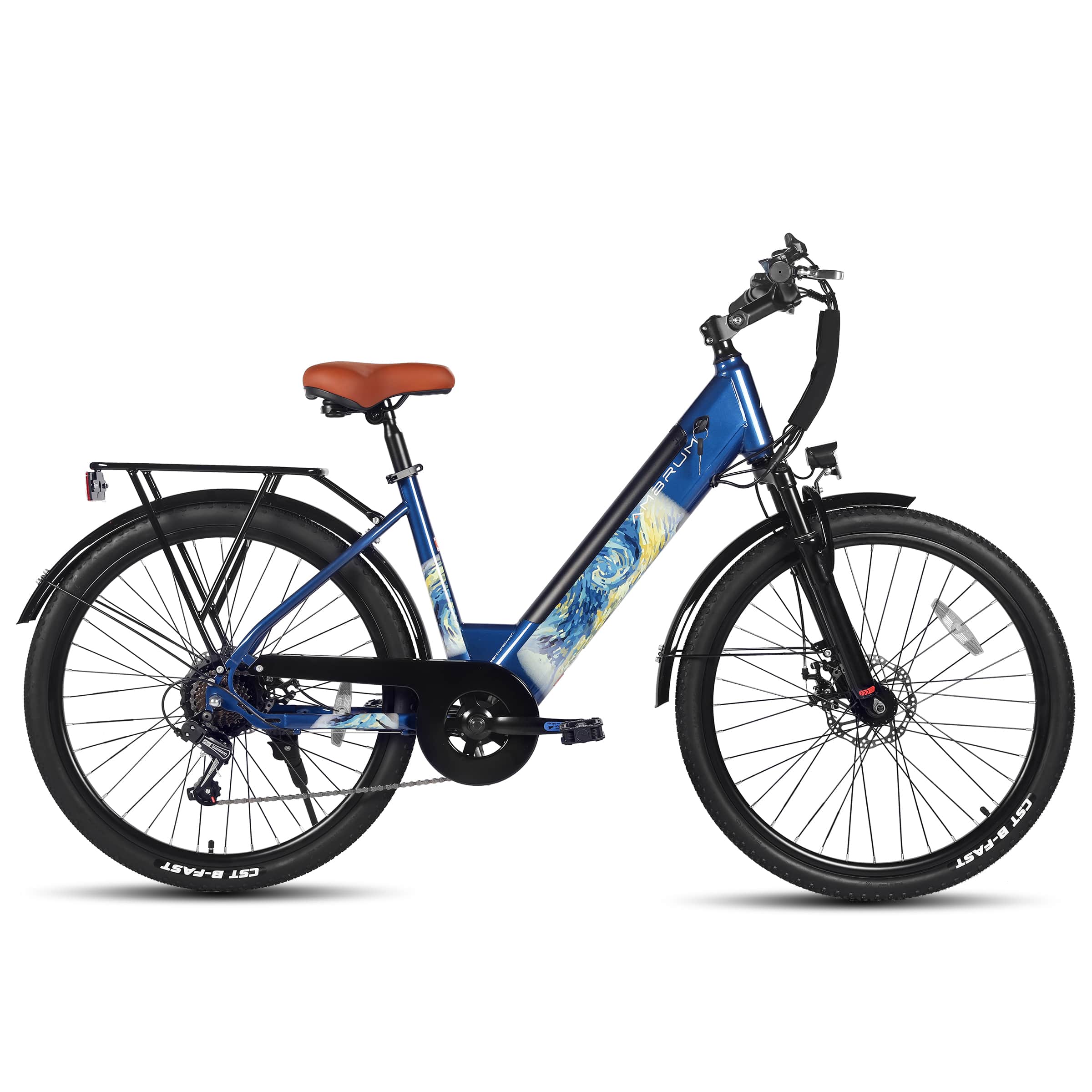 "HILAND - ‌Ambrum 26"" Electric Bike for Adults, City Commuter E-Bike, 500W Motor, 36V 10.4AH Battery, Starrt Night Painting - Blue" price history on PriceWatchPro